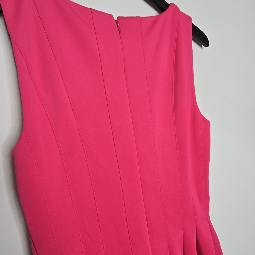 Calvin Klein Hibiscus Pink Fit and Flare Party Dress Size 10 - Picture 5 of 7